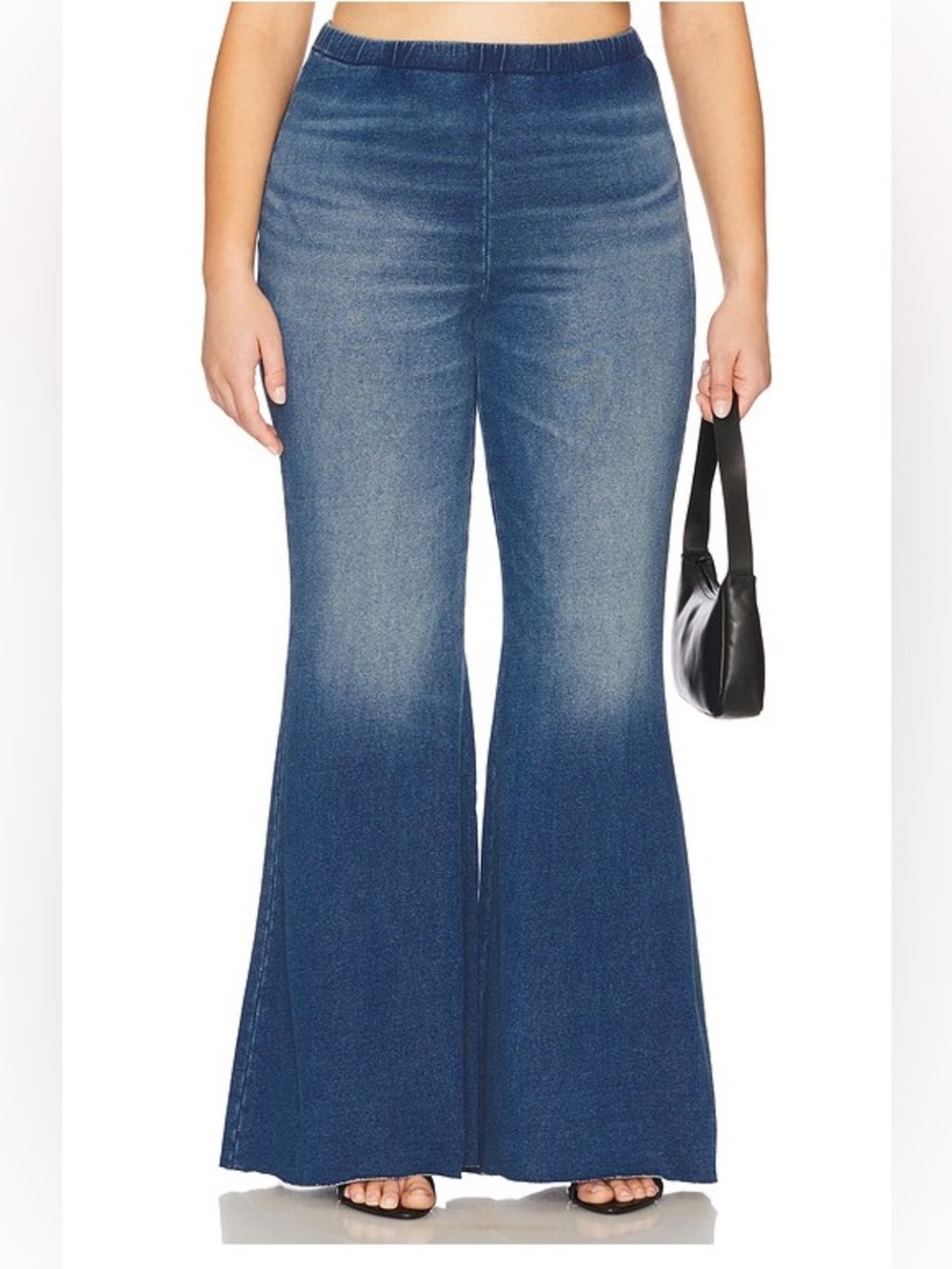 Good American Jeanius Flare Cotton French Terry Pants